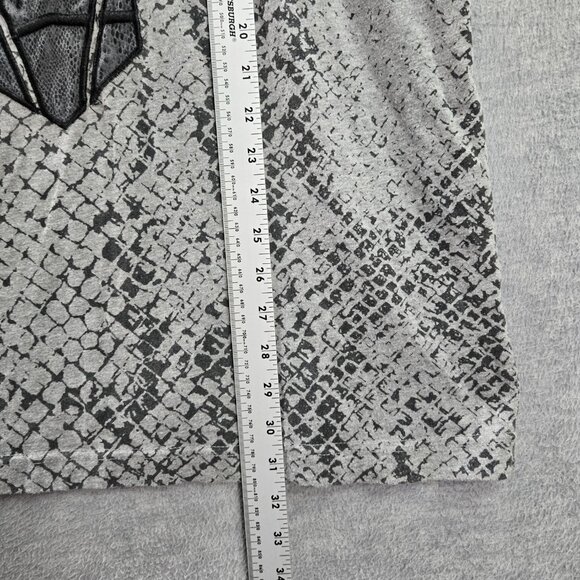 Square Zero‎ Men Shirt XL Gray Animal Print Cobra Corset Star Embroidered - Picture 2 of 7